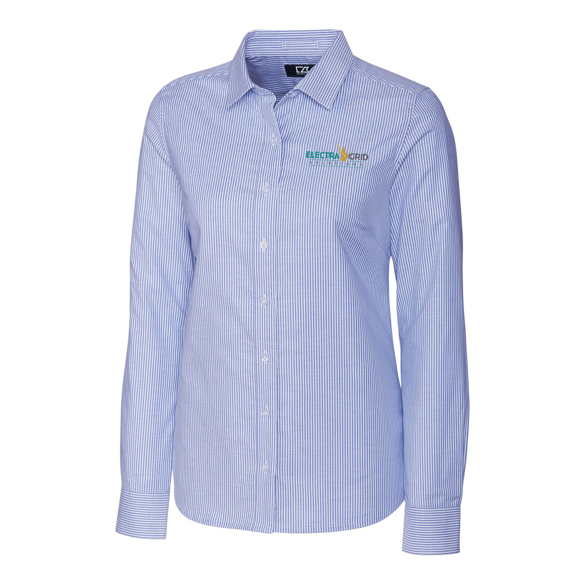 EG Cutter & Buck Stretch Oxford Stripe Women's Long Sleeve Dress Shirt