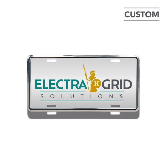 Electra Grid Embossed Aluminum Deluxe License Plate