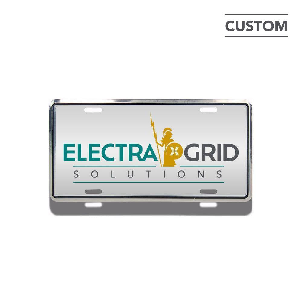 Electra Grid Embossed Aluminum Deluxe License Plate