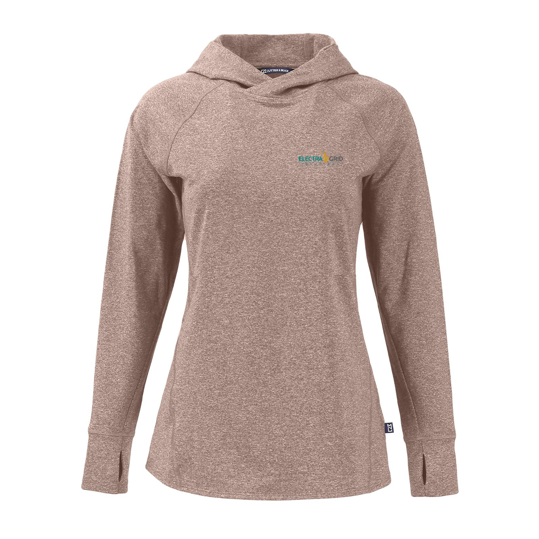 Electra Grid Knit Recycled Womens Heathered Hooded Pullover