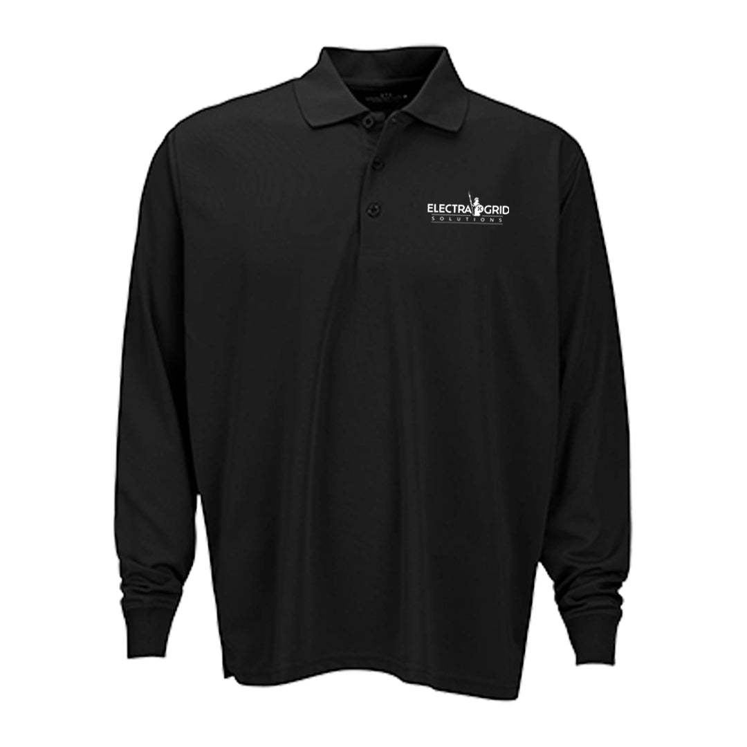 Electragrid Long Sleeve Solid Mesh Tech Polo