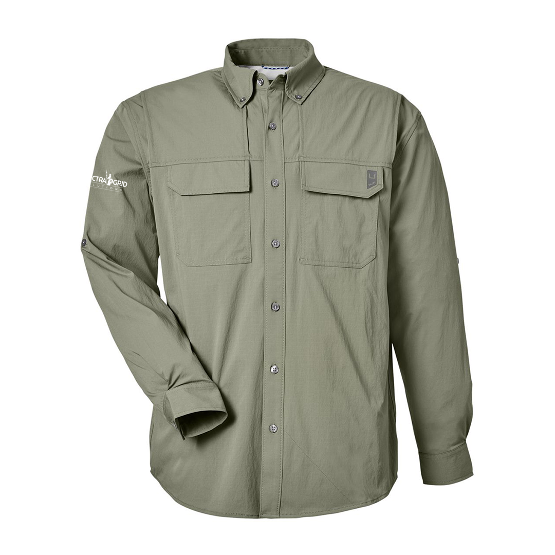 Electra Grid Men's HUK Double Pocket Fishing Shirt