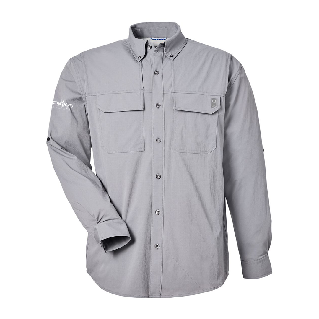 Electra Grid Men's HUK Double Pocket Fishing Shirt