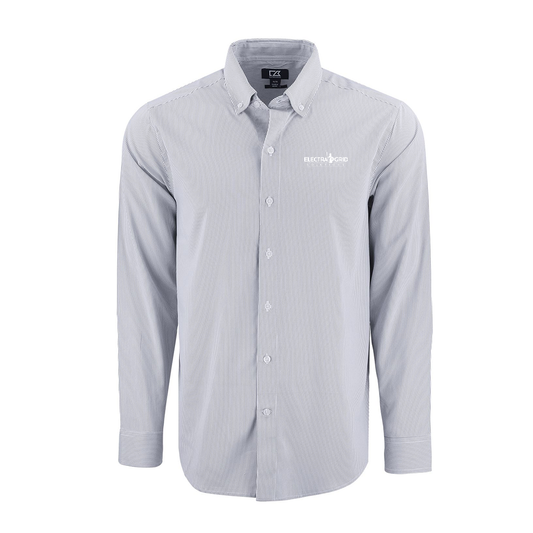 Electra Grid Recycled Pinstripe mens Long Sleeve Dress Shirt