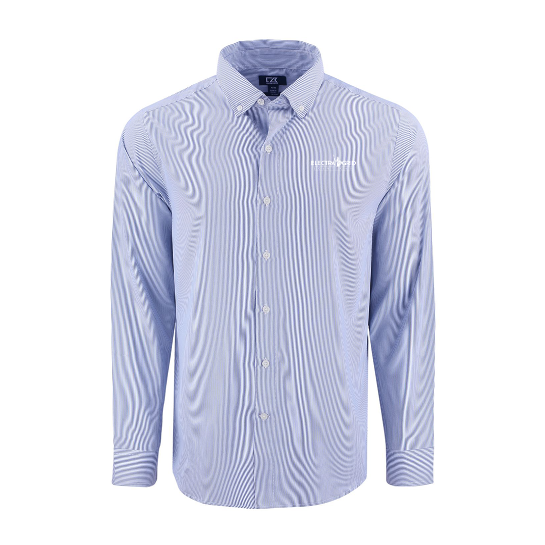 Electra Grid Recycled Pinstripe mens Long Sleeve Dress Shirt