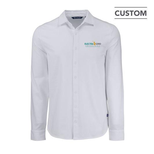 EG Soft Pique Long Sleeve Knitted Men's Button Up