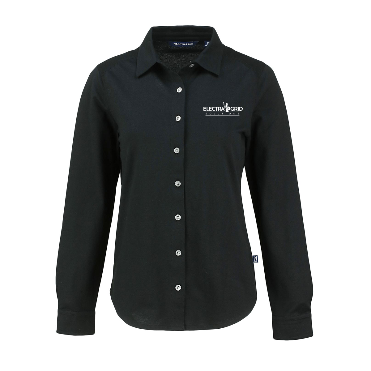 EG Soft Pique Long Sleeve Knitted Women's Button Up