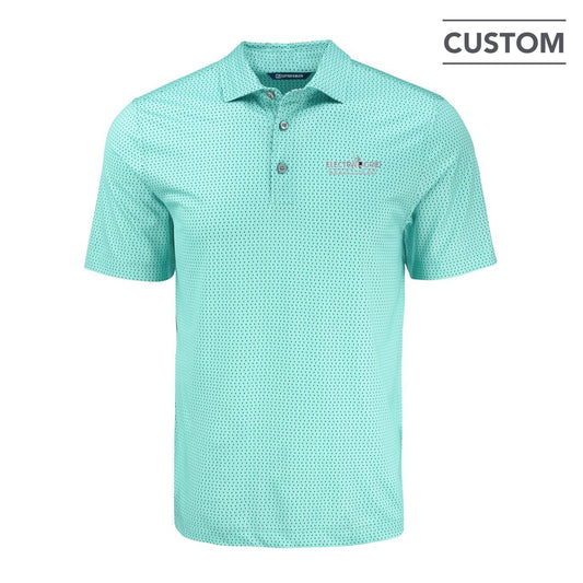 Cutter & Buck Pike Recycled Shadow Check Print Mens Polo