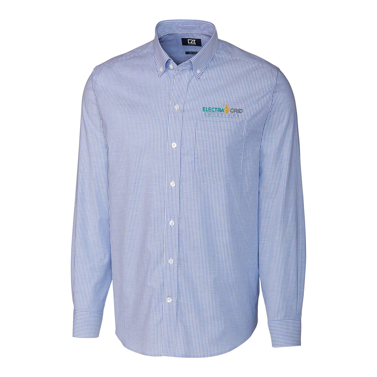 EG Cutter & Buck Stretch Oxford Stripe Mens Long Sleeve Dress Shirt
