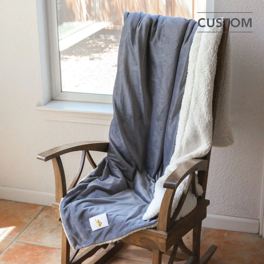 Electra Grid Gold Lady Sherpa Blanket