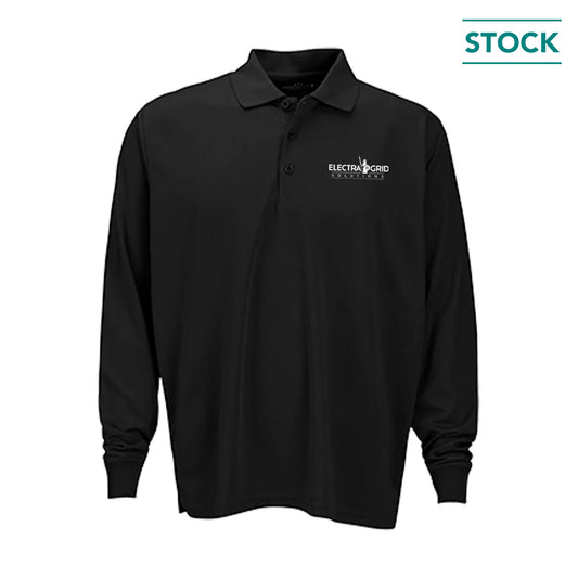Electragrid  Long Sleeve Solid Mesh Tech Polo