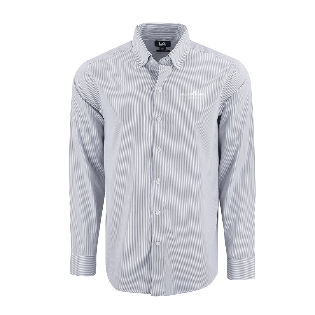 Electra Grid Recycled Pinstripe mens Long Sleeve Dress Shirt