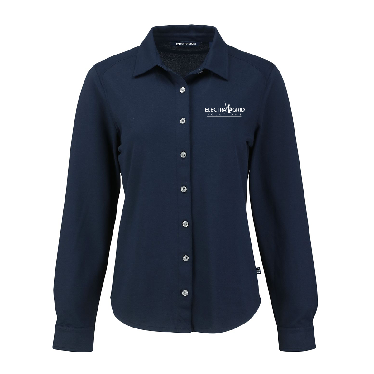 EG Soft Pique Long Sleeve Knitted Women's Button Up